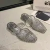 Sandálias de Cristal Coreanas Incríveis para Mulheres, Saltos Grossos, Solas Macias, Sapatos de Gelatina, Celebridades da Internet da Moda, Ins de Plástico Recortado Antiderrapante