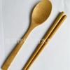 Venta Directa de Fábrica Set de Cubiertos de Bambú: Cuchillo, Tenedor, Cuchara, Palillos, Juego de Palillos y Cuchara Portátil Comunal para Viajes al Aire Libre, Personalizable con Logo