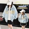 Abrigo Nuevo de Primavera para Niños 2025 Suéter con Capucha para Niñas Primavera y Otoño Niños Medianos y Grandes Estilo Coreano Bordado Camisa con Cremallera Trendy