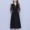 Vestido Slim Fit de Luxo Leve Redutor de Idade com Qualidade Garantida para Mulheres de Meia-Idade, Novo Estilo Outono/Inverno, Elegante e Emagrecedor Vestido para Mãe