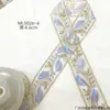 Renda de Folha Bordada Pronta do Fabricante 4,5cm Fio Colorido Estilo Étnico Retrô Acessórios de Renda com Lantejoulas