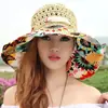 Sombrero de Playa Grande Estilo Coreano para Vacaciones, Protección Solar, Sombrero Anti-Sol, Sombrero de Paja con Ala para Mujer, Sombrero de Sol de Viaje al por Mayor