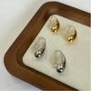 Pendientes minimalistas de alta gama con baño de cobre 18K en forma de lágrima lisos, joyería para orejas, estilo versátil, ganchos para orejas, estilo frío, diseño de nicho, mujer