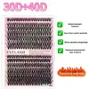 Fábrica de cílios postiços transfronteiriços, cílios naturais mistos, grossos, enxertados, em tufos individuais, 30D40D, OEM, atacado.