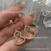 Nueva Versión Alta Collar de Calabaza Unicornio Chapado en Oro Pendientes Pendientes de Ágata Roja Diamante Cadena para Clavícula Pareja