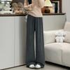 Calça de Arroz Glutinoso Maillard para Mulheres Primavera e Outono 2025 Novo Estilo Estilo Preguiçoso Solta Casual Pequena Macia Tricotada Glutinosa Calça de Perna Larga