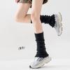 Calcetines de Punto de Color Sólido, Calcetines de Lana, Calcetines de Felpa, Calcetines Estilo JK Japonés, Calcetines hasta la Pantorrilla, Calcetines Lolita de Media Pantorrilla, Calcetines para Piernas Y2K