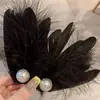 Adorno para el Cabello Lindo con Borla de Plumas Negro Lolita Alas de Ángel Pasador Pinza de Borde Mori Accesorios de Alto Rendimiento