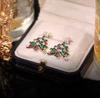 Pendientes colgantes de árbol de Navidad con circonitas, exquisitos y versátiles pendientes de moda, pendientes navideños, joyas de celebridades de Internet, joyas del mismo estilo.