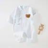 Ropa para niños mono de algodón puro para bebé lindo ropa de monje para recién nacido primavera y otoño pijama sin costuras para bebé Clase A