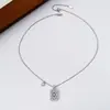 Colar com Pingente Popular de Zircônia Vintage Nova Moda Luxo Leve Corrente para Clavícula Feminina Atacado
