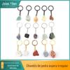 Cross-border Hot Sale Natural Cristal Irregular Pedra Chaveiro Decorativo Pingente Feito à Mão DIY Gem