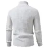 Suéter de punto para hombre con cremallera y cuello medio alto, estilo europeo y americano, para otoño e invierno, prenda base casual de moda con cuello alto