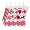 Calcetines navideños infantiles transfronterizos calcetines altos de rayas tejidas decoraciones navideñas calcetines navideños con cascabeles calcetines de elfo