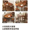 Juego de Mesa y Sillas de Comedor de Madera Maciza Estilo Medieval, Mesa Cuadrada Convertible en Redonda, Mesa de Comedor para el Hogar en Apartamentos Pequeños, Mesa de Comedor Plegable Nueva