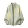 Nuevo suéter casual de moda estilo lujo ligero old money con cuello alto y cremallera, cárdigan de punto de manga larga para hombre