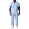 Amazon Transfronterizo Ropa para Lavar a Mano Más Vendida Conjunto Corto de Manga Corta con Aberturas Ropa para Hospital, Doctor, Enfermera Elástica de Secado Rápido Ropa de Trabajo