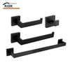Ponto de fábrica 304 aço inoxidável preto vaso sanitário banheiro pingente conjunto de armazenamento poste rack quadrado transfronteiriço