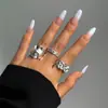Diseño Transfronterizo Europeo y Americano Anillo de Moda Líquido Asimétrico de Nicho Texturizado Plegado Abierto Anillo de Lava para Mujer