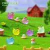 Novo produto transfronteiriço: Figurinhas de galo pequeno que brilham no escuro, acessórios adoráveis para decoração DIY de paisagismo de jardim, ornamentos de resina para paisagem em miniatura