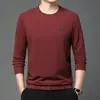 Sudadera de Manga Larga para Hombre Nueva 2024 Casual Versátil Moda Masculina Camiseta Cuello Redondo Top de Manga Larga Camisa Básica para Hombre