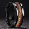 Anillo de Moda 2026 Negro Dorado Arena Movediza 8mm Acero Inoxidable Anillo Personalizado Unisex Joyería de Moda