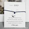Pulsera Tarjeta de Bendición Pulsera PAPÁ Día del Padre Colgante de Aleación Pulsera de Cuerda de Cera Directo de Fábrica Segundas