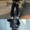 Jeans reto listrado color block da moda, nova coleção de outono estilo business, estiloso e versátil para homens e mulheres