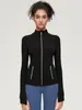 Fábrica de origen Define chaqueta de yoga con el mismo diseño con cuello alto, transpirable, de secado rápido, ajuste ceñido, ropa deportiva atlética para fitness