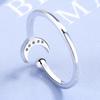 Anel de prata S925 estrela lua feminino estilo japonês simples diamante abertura anel moda único anel