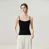 Camisola de Cachemira para Bebé Estilo Nuevo Otoño Invierno para Mujer Cuello en U Moda Delgado Sin Mangas Capa Interior Chaleco Camisa Base de Punto