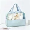 Nova costura cosmética Bolsa Conjunto de três peças Grande capacidade à prova d'água PVC translúcido PU Armazenamento de viagem portátil Bolsa