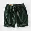 Pantalones Cortos de Trabajo Resistentes Estilo Americano para Hombre, Tendencia de Verano Retro Pana Moda Marca Casual para Hombre a la Rodilla