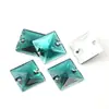 Resina Cuadrado Cosido a Mano Pedrería Fondo Plano Doble Agujero Hebilla Plana Piedras Cosidas a Mano Decoración de Ropa DIY Accesorios de Joyería con Pedrería