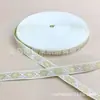 Cinta Bordada Jacquard de Seda Dorada de 1.5cm con Rombos Estilo Étnico Cinta Bordada Hecha a Mano DIY Accesorios para Ropa Decoración Antigua Dinastía Han