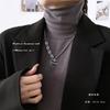 Estilo japonês e coreano estilo frio nicho simples suor corrente dupla camada design pingente sentido hip-hop masculino colar all-match clavícula