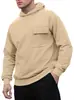 Sudadera con capucha informal de moda cruzada europea y americana Temu, nueva, de forro polar, con bolsillo de parche, algodón sintético, talla grande para hombre