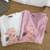Camiseta chic de manga corta estilo Hong Kong para mujer, nuevo diseño de verano 2023, estilo dulce y fresco, top blanco holgado, moderno
