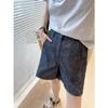 Calça Gaozhi de Comprimento Médio, Shorts Finos de Algodão Macio, Calça Casual Jeans Falso com Elasticidade nas Quatro Direções F0720D