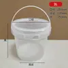 Cubo de plástico redondo cuadrado portátil 2L transparente grado alimenticio PP cubo de yogur 1L cubo de arroz engrosado especificaciones de juguete ordenadas