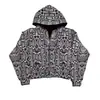 Comercio Exterior Transfronterizo Hombres Nuevo Primavera y Otoño Talla Grande Banquete Patrón de Pitón Moda Ajuste Delgado Con Capucha Cuello en V Brillante Reversible