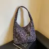 Bolsa Tote Estilo Preguiçoso Outono Inverno Estampa de Leopardo Retrô Nova Feminina Coreana de Nicho Grande Capacidade Casual Bolsa de Ombro Bolsa de Braço