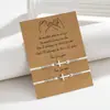 Pulseira Feminina Elegante e Personalizada Estilo Simples Liga Cruz Dourada Cordão de Contas Trançado Ajustável Camada Dupla Porta-Cartão