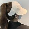 Novo Estilo de Verão Chapéu de Sol para Afinar o Rosto para Meninas, Viseira Versátil de Secagem Rápida Compatível com Rabo de Cavalo com Fixação de Máscara