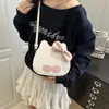 Bolsa de Desenho Animado Fofa Textura Casual Bolsa Quadrada Pequena Moda 2025 Novo Estilo Primavera Estilo Ocidental Feminina Simples Ombro Transversal