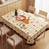 Toalha de Mesa Desenho Animado, Sem Lavagem, Impermeável, À Prova de Óleo, Resistente ao Calor, Estilo Dopamina Creme, Toalha de Mesa Retangular, Protetor de Mesa, Chá
