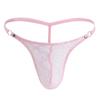 Venta al por mayor de ropa interior gay sexy, cintura baja, cinturón fino, pantalones T para hombre, tanga de encaje sexy transparente, tentación.