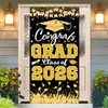 Cubierta de Puerta Temporada de Graduación 2026 Transfronteriza para Celebrar Decoración de Fiesta de Graduación Tela Colgante Negro Dorado Tela de Fondo para Ancho de Puerta
