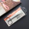 Tijeras de Belleza Premium para Recortar Cejas, Tijeras de Acero Inoxidable Mate de Boca Ancha para Cejas, Cinta para Párpados Dobles y Tijeras para Pestañas Postizas