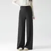 Fotos reales de pantalones de maternidad para otoño, nuevos pantalones de pierna ancha que no aprietan el vientre durante el embarazo, pantalones largos de pierna recta para mujeres embarazadas en otoño e invierno